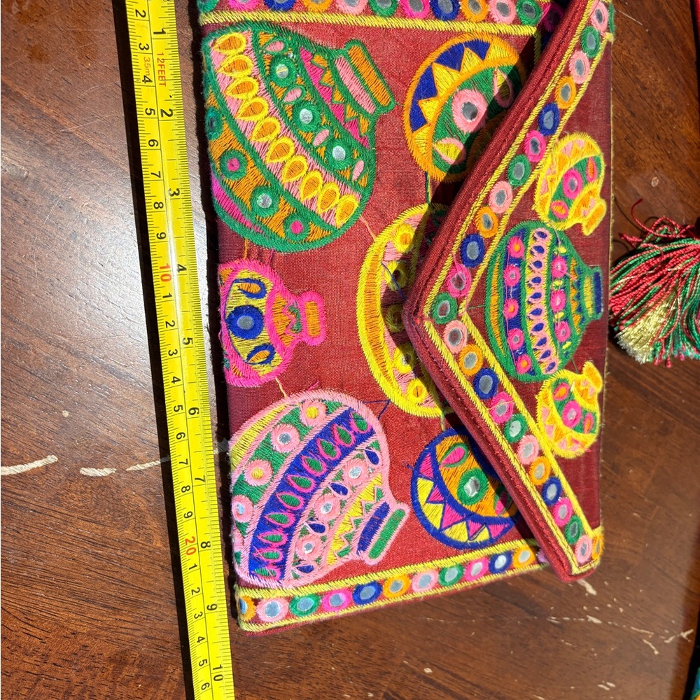 Colorful Embroidered Clutch from India